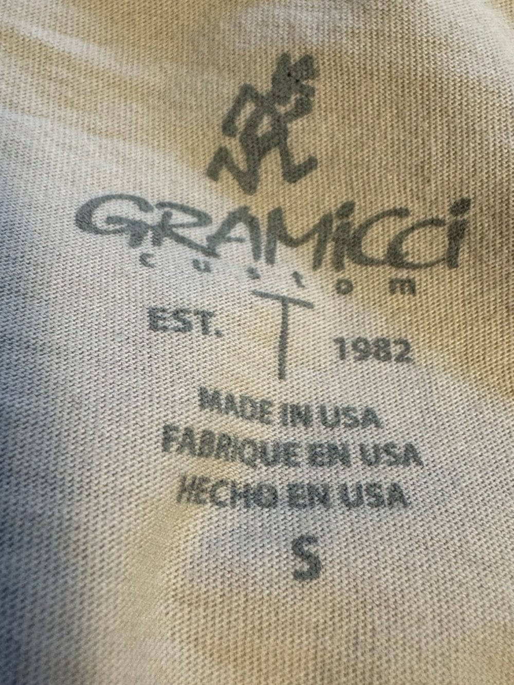 Gramicci Organic Cotton Cream Graphic Logo Tee Small - Picture 4 of 6